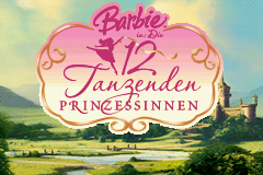 Barbie in the 12 Dancing Princesses title screen for GameBoy Advance